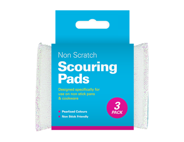 Pearl Non-scratch Scouring Pads - 3 Pack -5056170353090