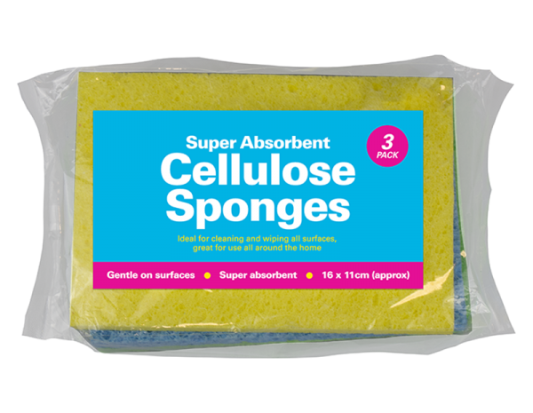 Cellulose Sponges 3pk - 5056283863547