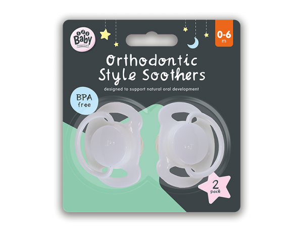 Orthodontic Style Babies Soothers - Baby Dummy - 2pk