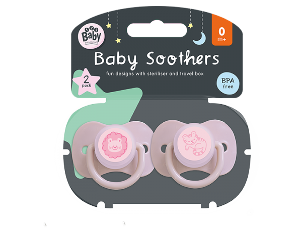 Soothers With Steriliser & Travel Box 2pk