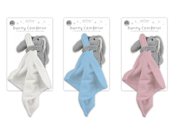 Baby Plush Bunny Comforter | Blue | Pink | White