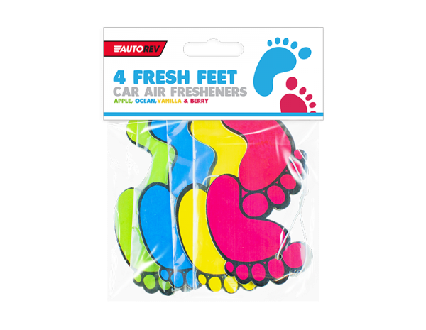 Fresh Feet Car Air Fresheners - 4 Pack