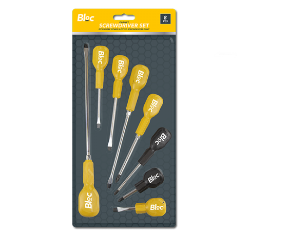 Cabinet Screwdriver Set 8pk - Fits where other Slotted Screwdrivers Dont