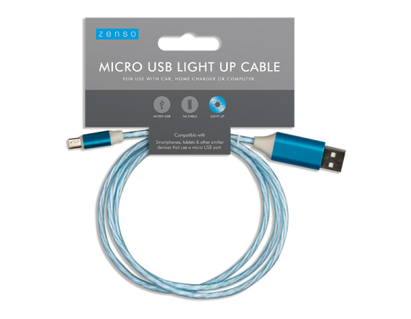 Micro Light Up Charging Cable - 5056170350624