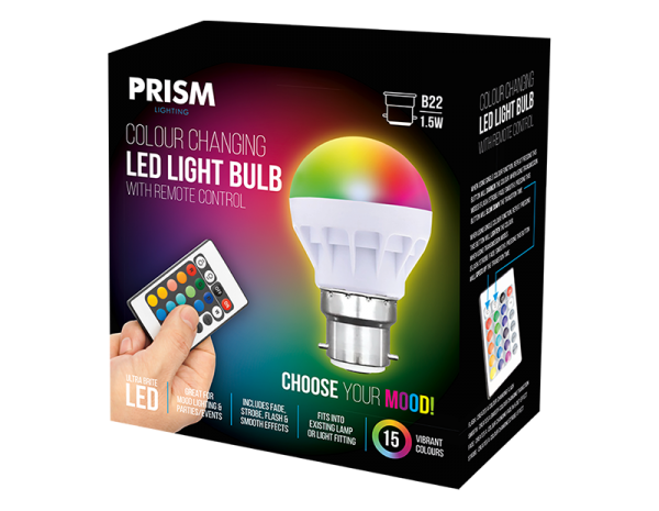 Colour Changing Light Bulb with Remote RC BC B22 - 5056283861444