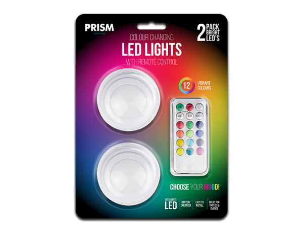 Colour Changing LED Lights RC 2pk - 5056283867798