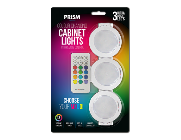 LED Colour Changing Cabinet Lights 3pk - 5056283870484