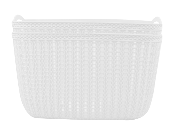 Plastic Woven Effect Basket Small 2pk - Trend 3.3L