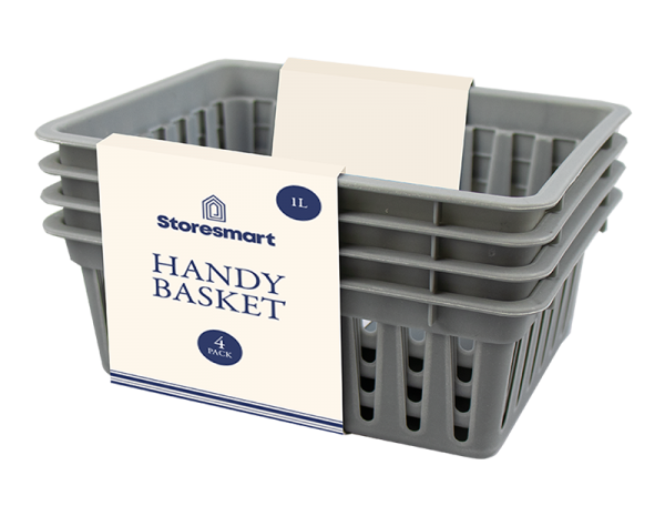 Plastic Handy Basket 4pk - 1L