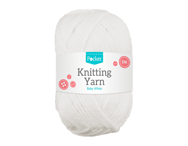 Acrylic Knitting Yarn Baby White 75g