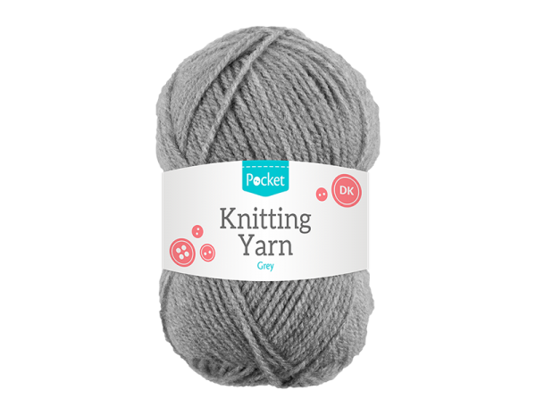 Acrylic Knitting Yarn Grey 75g