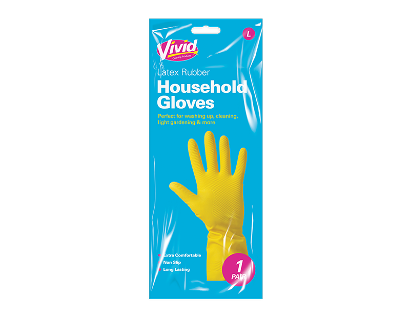 Large Household Gloves 1 Pair - 5056170341776