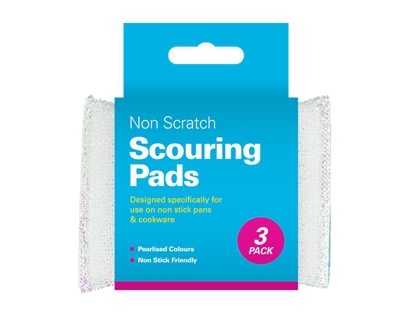 Pearl Non-scratch Scouring Pads - 3 Pack -5056170353090