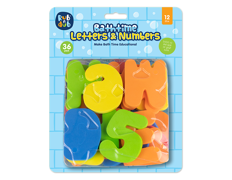 Childrens Bath Time Letters and Numbers 36pk