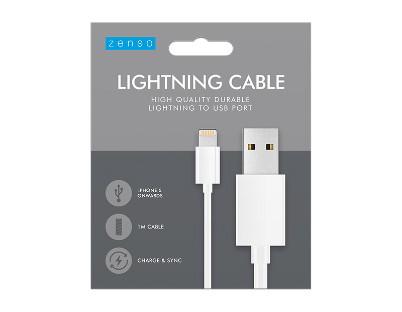 Lightning to USB White Cable 1M - 5056170359665