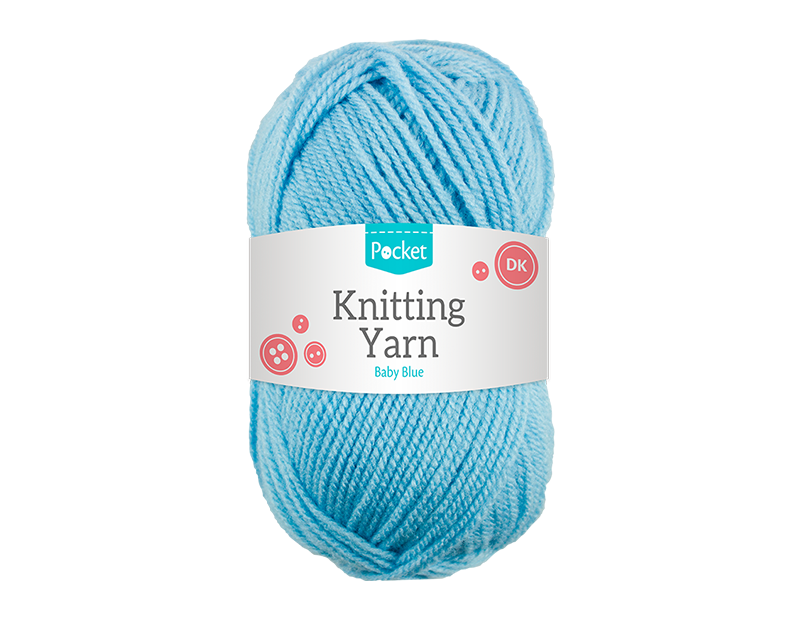 Acrylic Knitting Yarn Baby Blue 75g
