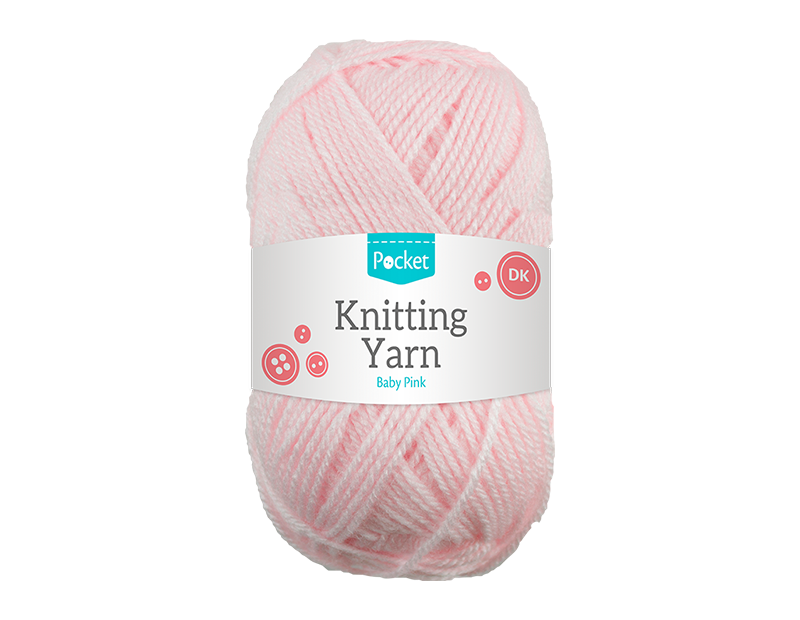 Acrylic Knitting Yarn Baby Pink 75g