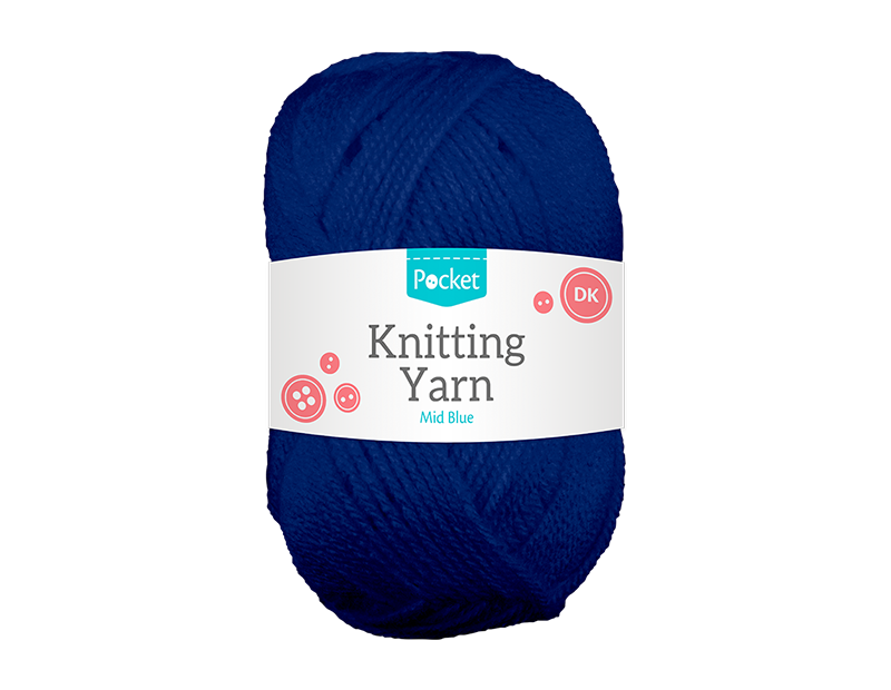 Acrylic Knitting Yarn Mid Blue 75g