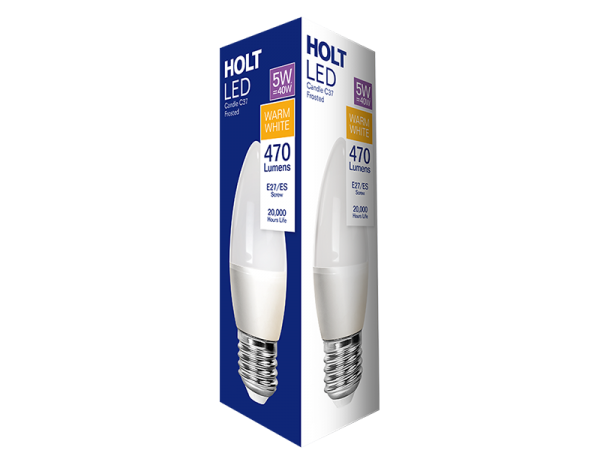 LED Candle Bulb 5W E27 ES Warm White - 5056283804427