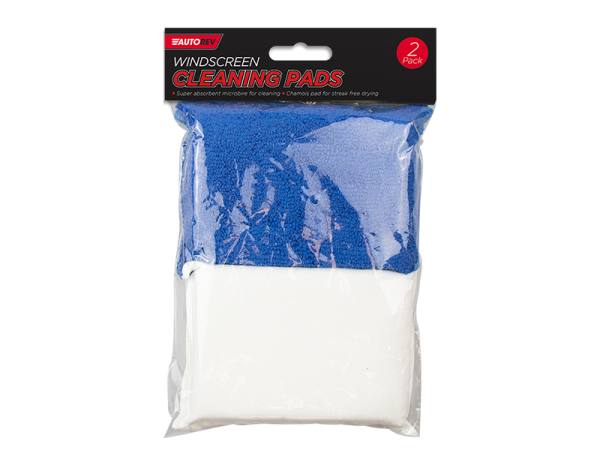 Car Windscreen Cleaning Pads - 2 Pack
